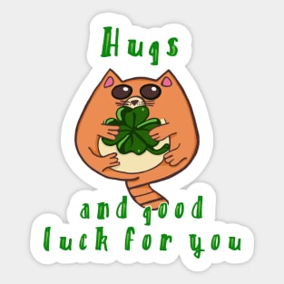 Hugs and Good Luck to You Sticker